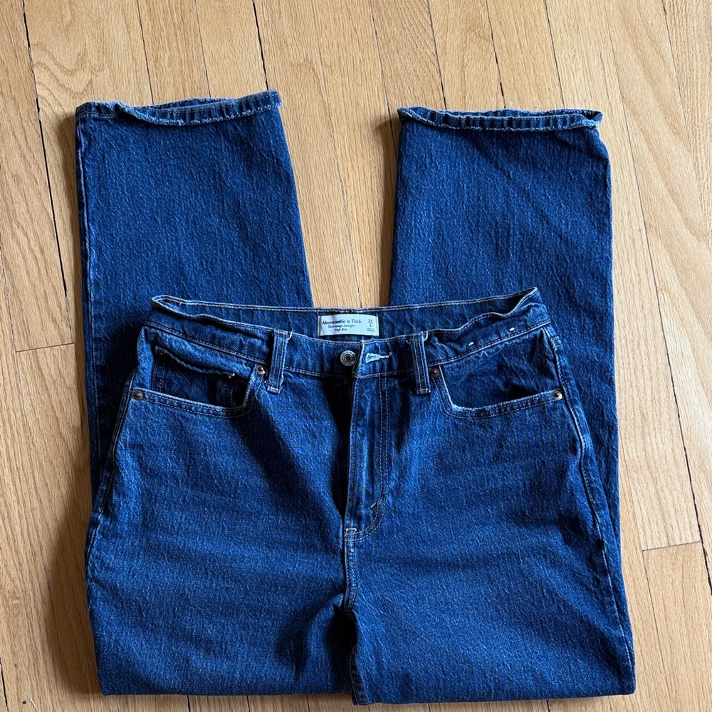 Abercrombie & Fitch Dark Blue High-Rise Women's Jeans